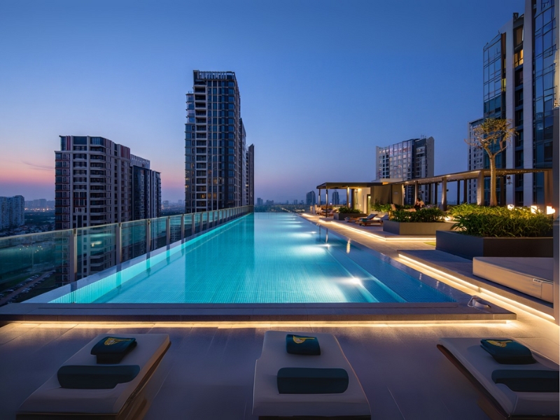 Rooftop Infinity Pool at Sanghvi BIG B